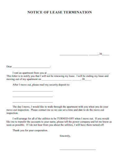 general tenant move out letter template