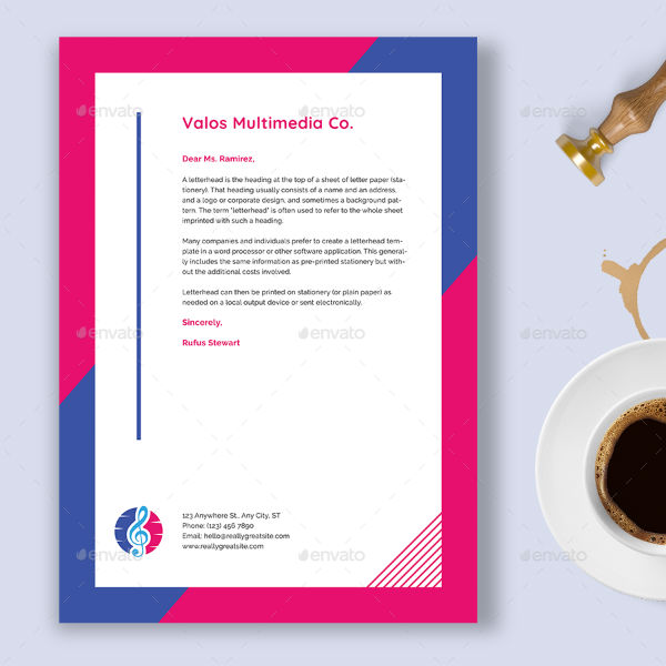 geometric small business letterhead template