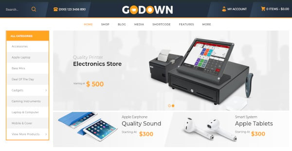 godown – user friendly wordpress theme
