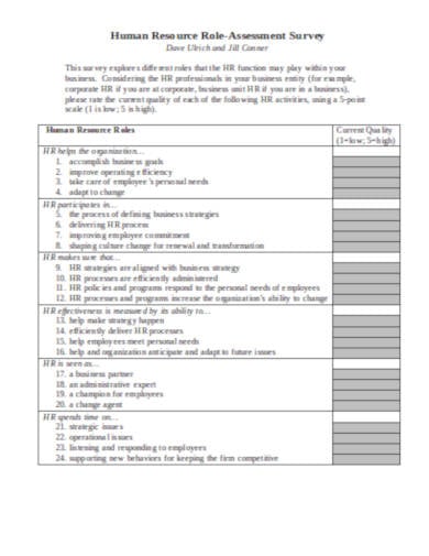 hr role assessment survey