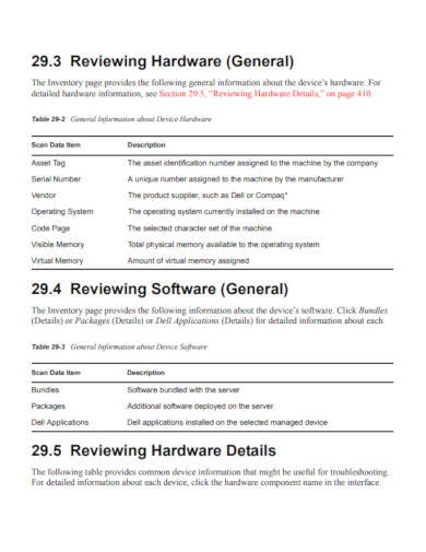 hardware and software inventory in pdf