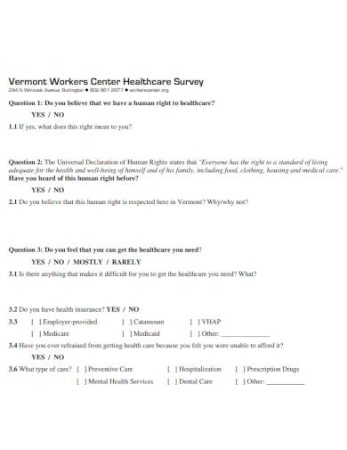 health care survey sample