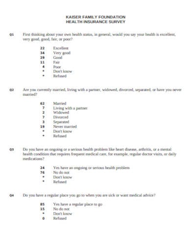 health insurance survey template