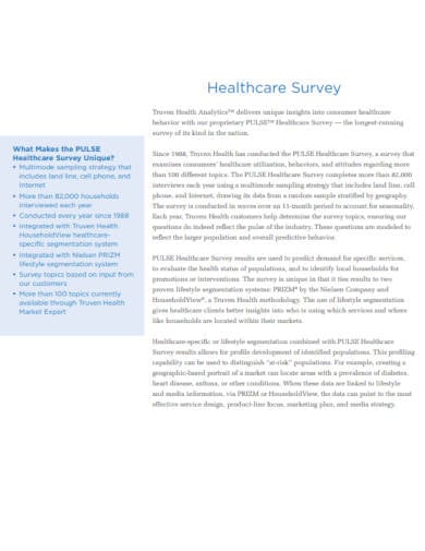 healthcare survey example