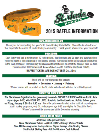 hockey club fundraiser raffle flyer template