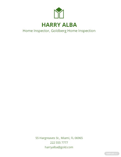 home inspection inspector letterhead template