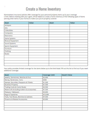 15+ Home Inventory Templates in PDF | Word | Pages | XLS | Numbers ...