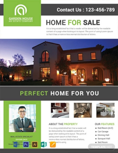 home sale real estate flyer template