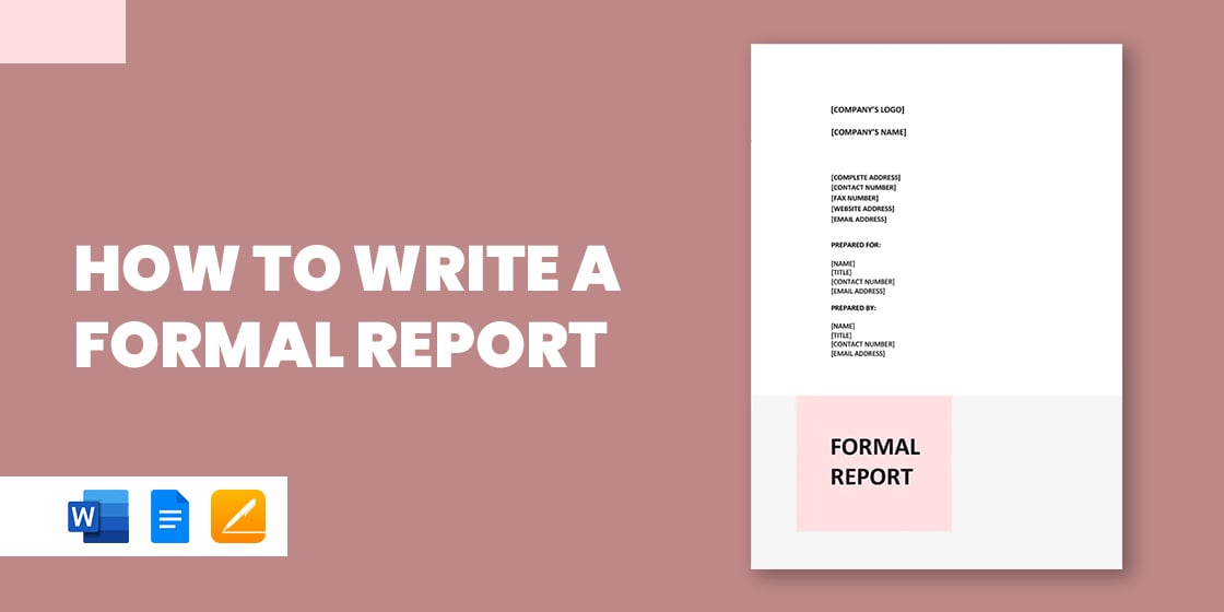 how to write a formal report