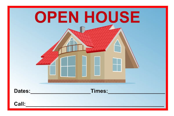 illustrative real estate open house sign template