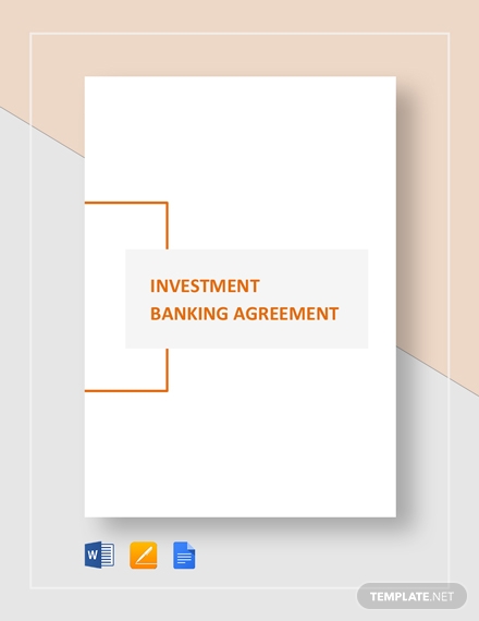 investment banking agreement template