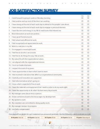 16+ Job Satisfaction Survey Templates in Google Docs | Word | Pages