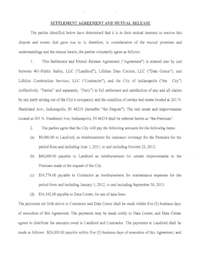 landlord tenant settlement agreement format