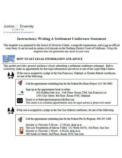 legal settlement statement template