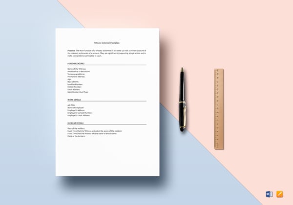 legal witness statement template