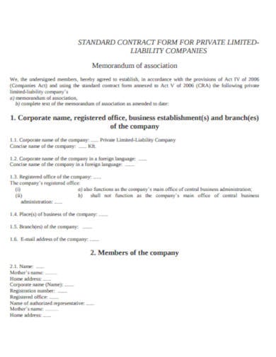 liability companies contract template
