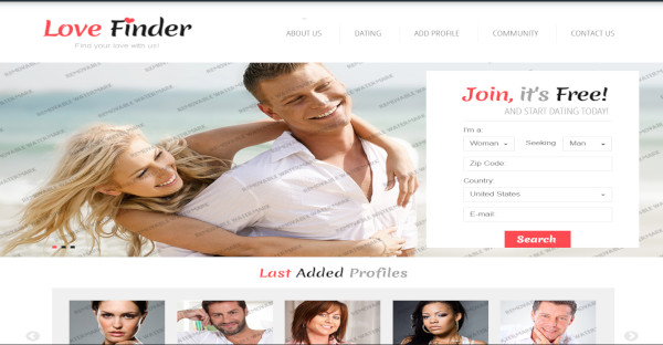 love finder html5 and css3wordpress theme