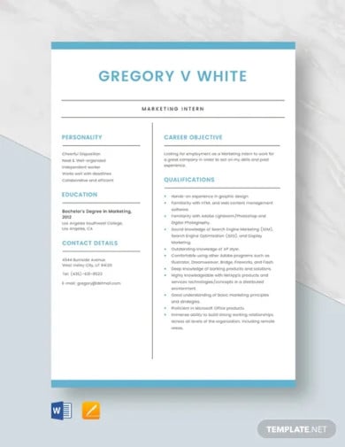 marketing-intern-resume-template