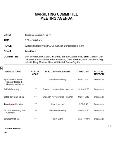 marketing meeting agenda template in doc