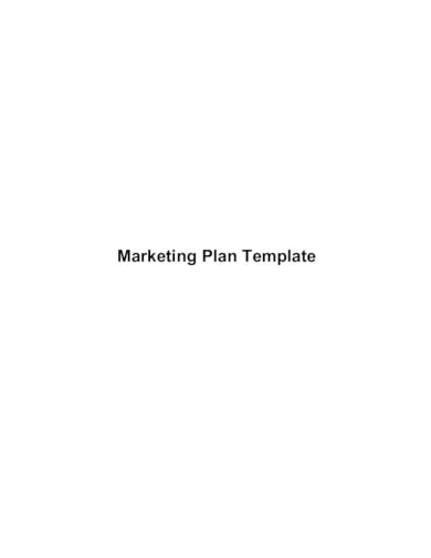 marketing plan template example
