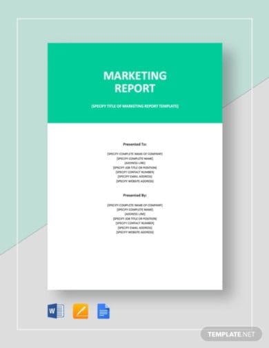 marketing report template