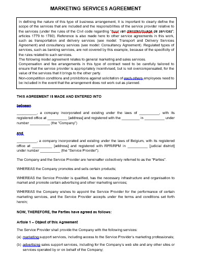 12  Marketing Services Agreement Templates in Google Docs Word
