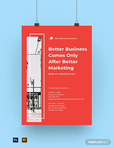 marketing solutions agency poster template
