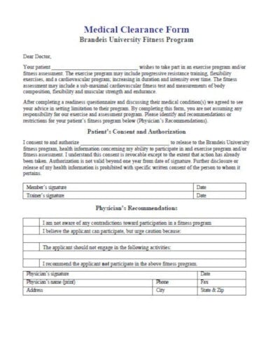 10 Medical Clearance Letter Template Pdf 1946