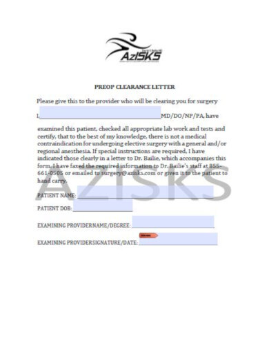 10  Medical Clearance Letter Template PDF