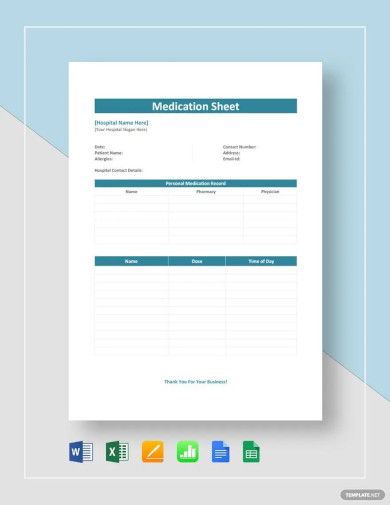 medication log sheet template