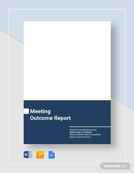 meeting outcome report template