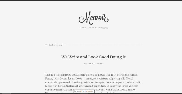 memoir – typography wordpress theme