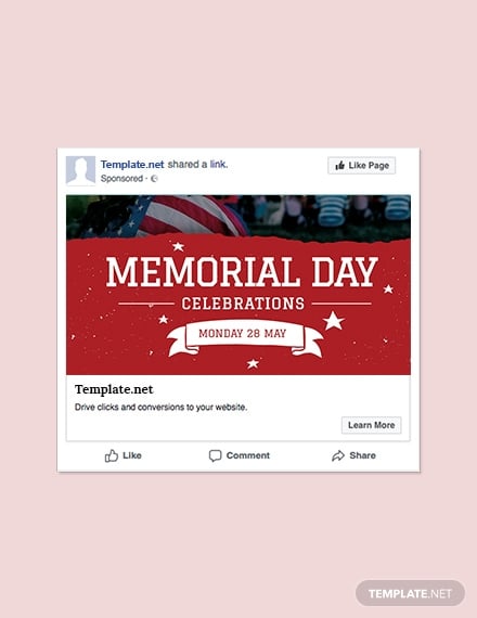 memorial day facebook post template