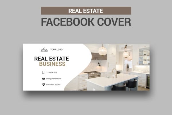 minimal real estate facebook cover template