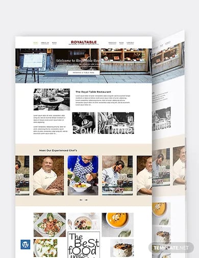 minimal restaurant wordpress theme template