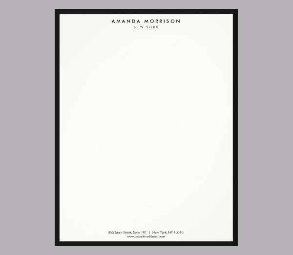 minimalist boutique letterhead template