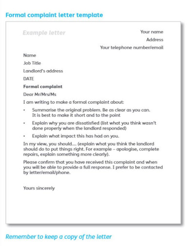 10+ Best Tenant Complaint Letter Templates - PSD, PDF, Google Docs ...