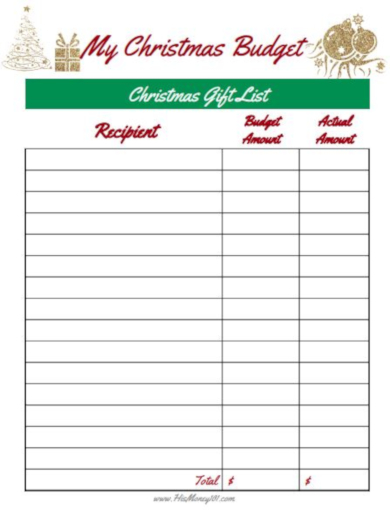 10+ Christmas Budget Templates - PDF