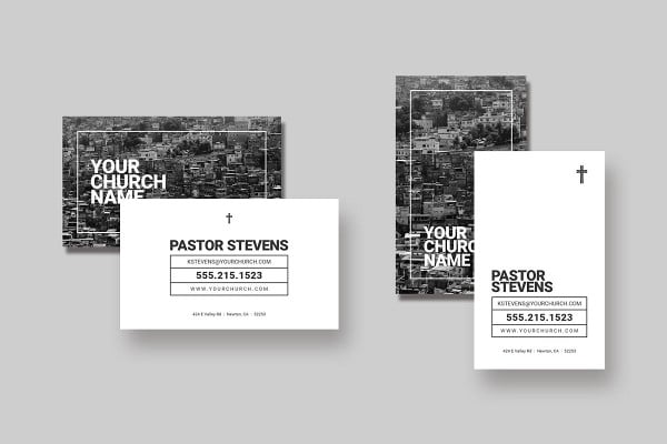 modern church business card