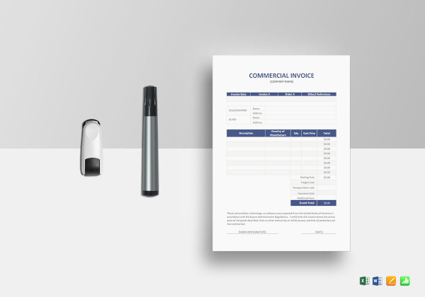 modern commercial invoice template
