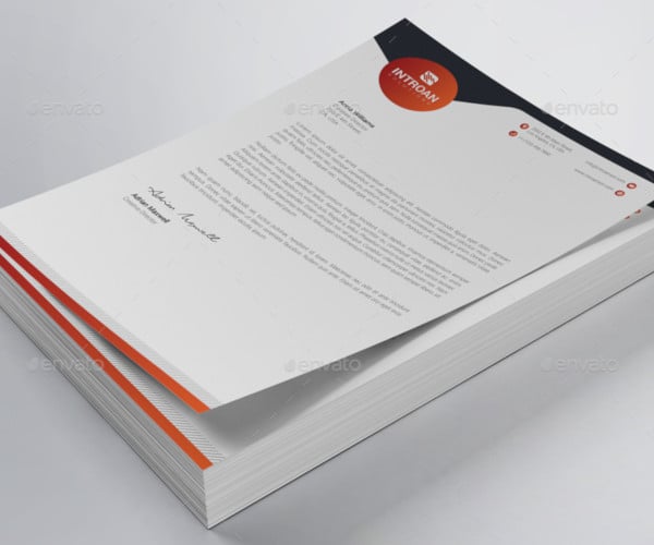 modern company letterhead in design