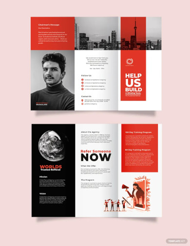 modern company profile tri fold brochure template