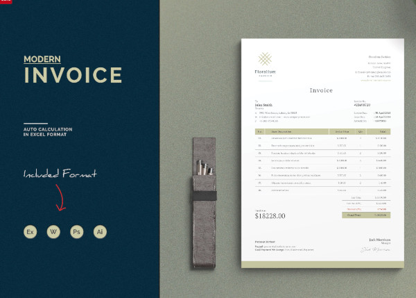 10+ Creative Invoice Templates - AI, Excel, Word, Numbers, Pages, PSD