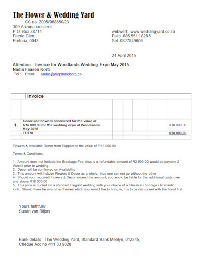 modern event planner invoice template