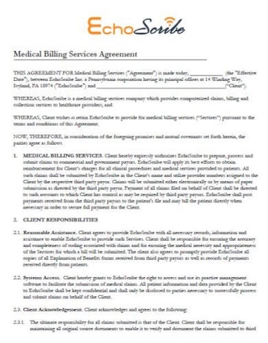 modern medical billing services agreement