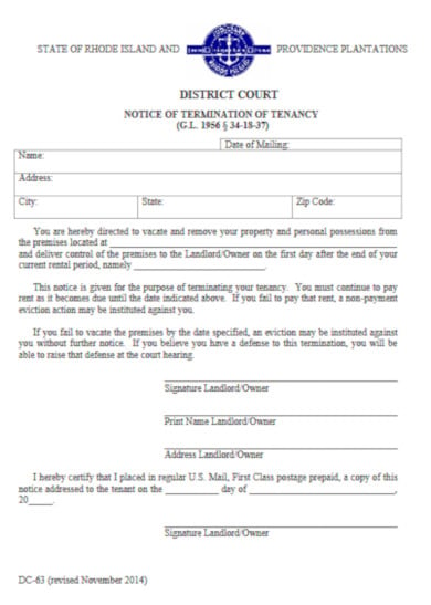 modern notice letter from the landlord template
