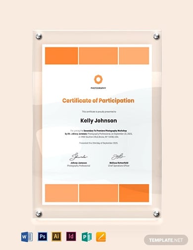 modern photography certificate template