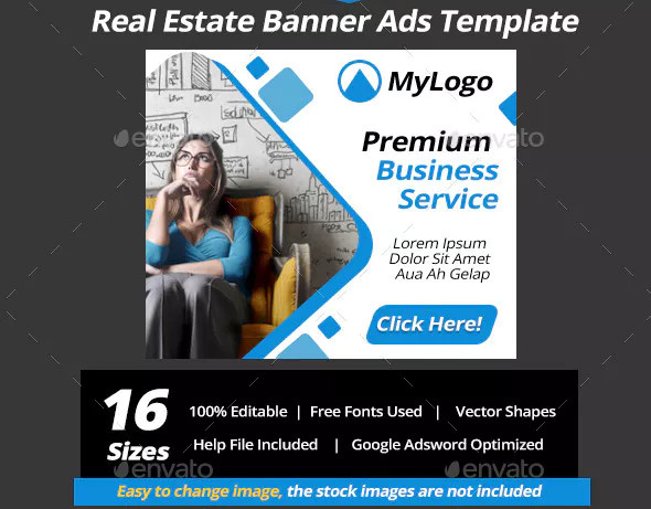 modern real estate ad banner template