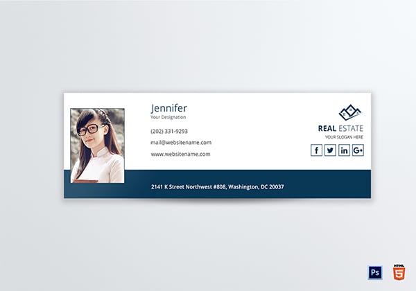modern real estate email signature template