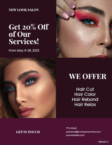 modern salon flyer template